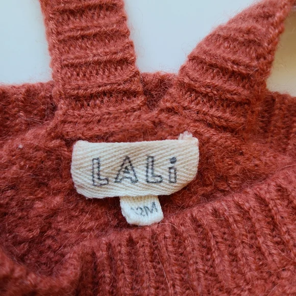 Lali Rust Knit Romper Bonnet Set